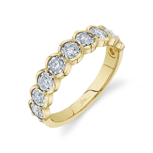 14K White or Yellow Gold 0.52 Carat Total Weight Round Diamond Wedding Band - Queen May