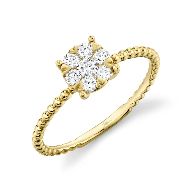 0.35 Carat Total Weight Diamond Cluster Ring in 14K White or Yellow Gold - Queen May