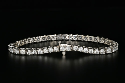 Modern 14K White Gold 7.5 Carat Diamond Weight Total Tennis Bracelet - Queen May
