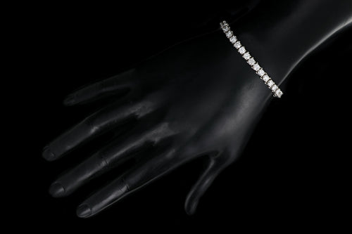 Modern 14K White Gold 7.5 Carat Diamond Weight Total Tennis Bracelet - Queen May
