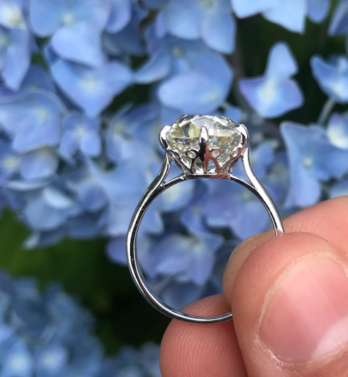 Edwardian 5.22 carat old mine cut diamond ring - Queen May