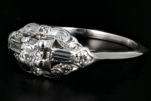 Retro Loretz & Benoit of SF Platinum Diamond Engagement Ring c.1940's - Queen May