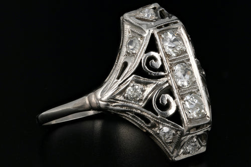 Art Deco Platinum 1/2 Carat 3 Stone Diamond Ring c.1920's - Queen May
