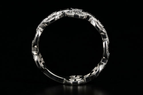 Modern Platinum .70 Carat Diamond Weight Total Circle Link Band - Queen May