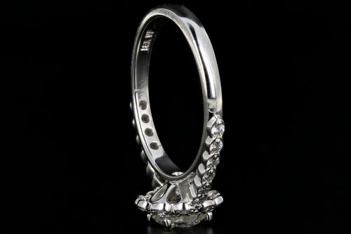 Modern 18K White Gold .74 Carat Round Cut Diamond Burst Engagement Ring - Queen May