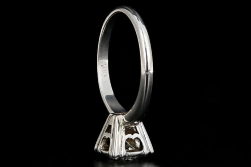 Mid-Century 14K White Gold .65 Carat Round Cut Diamond Ring c.1950's - Queen May