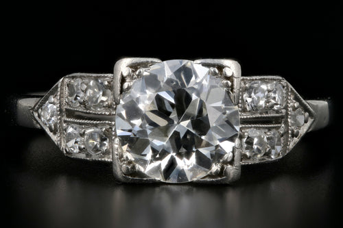 Art Deco Platinum 1.08 Carat Old European Cut Diamond Ring - Queen May