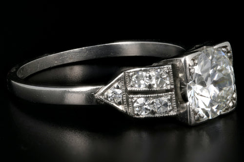 Art Deco Platinum 1.08 Carat Old European Cut Diamond Ring - Queen May