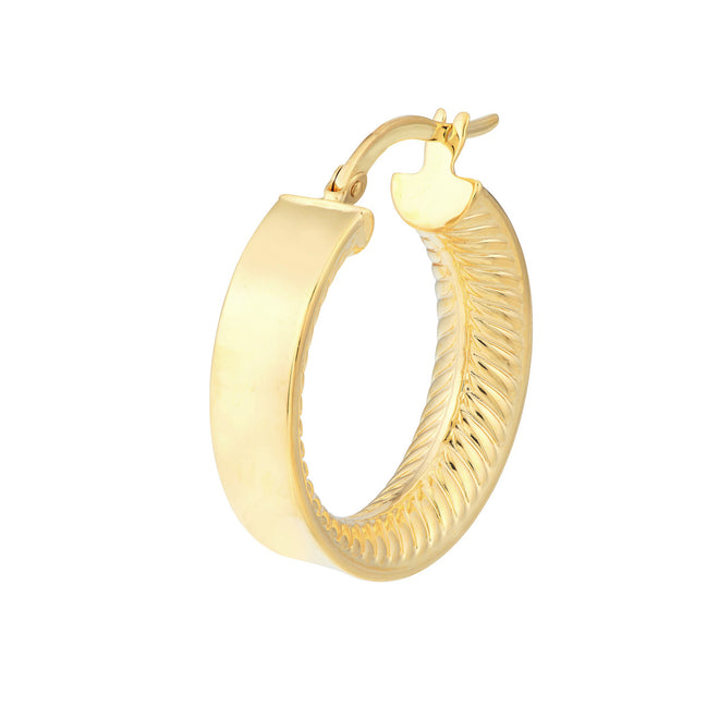 14K Yellow Gold Interior Design Hoop Earrings - Queen May