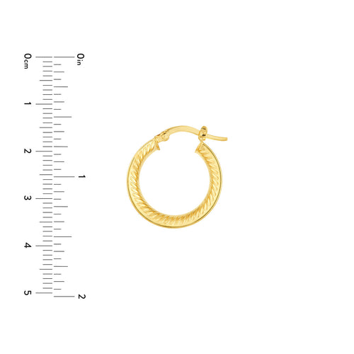 14K Yellow Gold Interior Design Hoop Earrings - Queen May