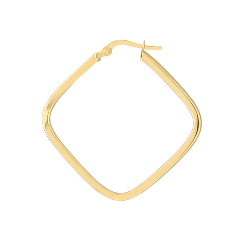14K Yellow Gold Large Square Hoop Earrings - Queen May