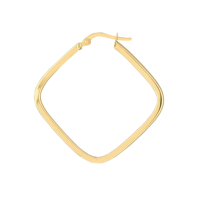 14K Yellow Gold Large Square Hoop Earrings - Queen May