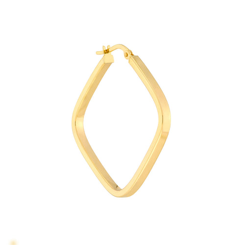 14K Yellow Gold Large Square Hoop Earrings - Queen May