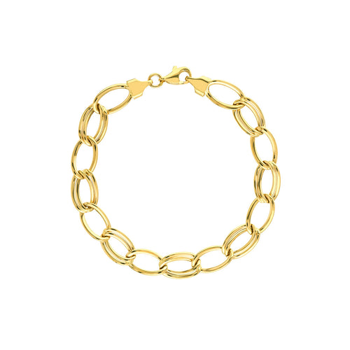 14K Yellow Gold Double Link Bracelet - Queen May