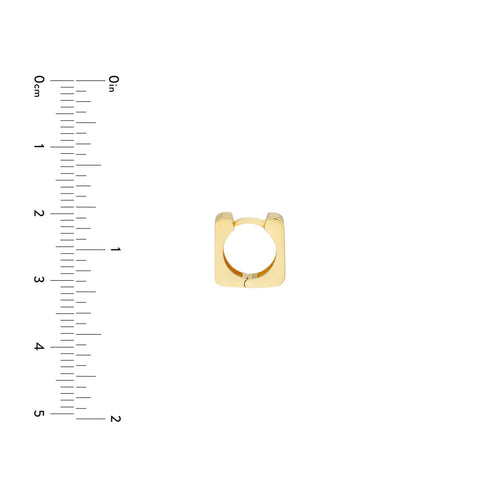 14K Yellow Gold 10.50mm Square Huggie Hoop Earrings - Queen May