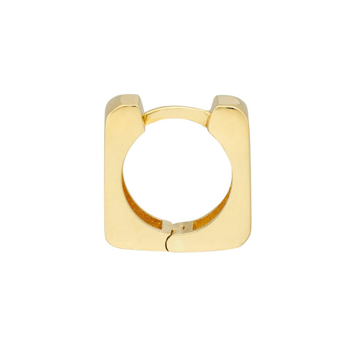 14K Yellow Gold 10.50mm Square Huggie Hoop Earrings - Queen May