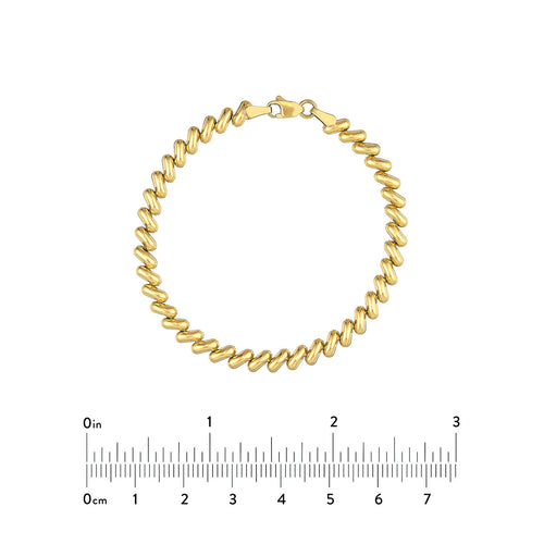14K Yellow Gold Polished San Marco Link Bracelet - Queen May