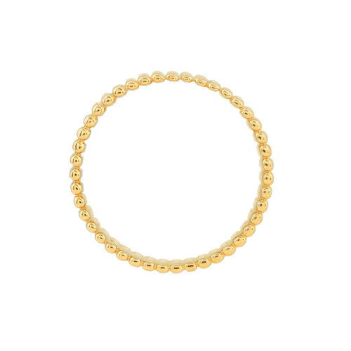 14K Yellow Gold Ribbed Wide Band - Queen May