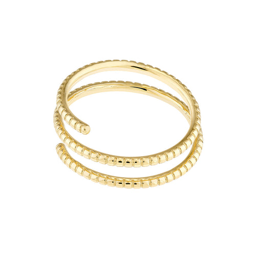 14K Yellow Gold Textured Wrap Ring - Queen May