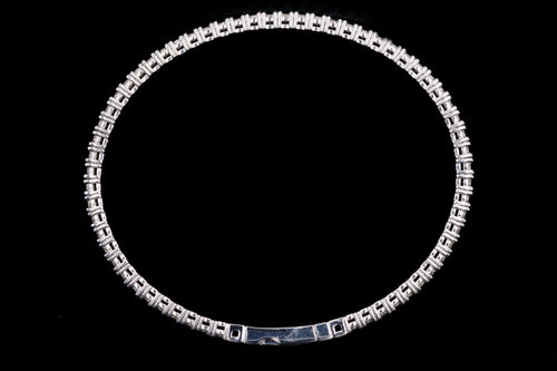 New 14K White Gold 3 Carat Total Weight Diamond Flexible Bangle - Queen May