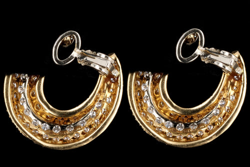 Fred Of Paris 18K Yellow Gold Diamond Hoop Earrings - Queen May