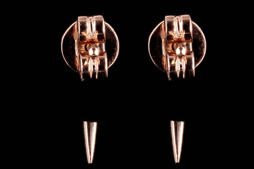 14K Rose Gold Mini Diamond Baguette Earrings - Queen May