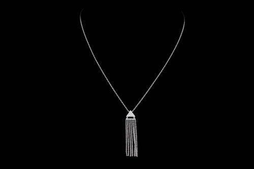 14K Gold 0.11 Carat Total Weight Diamond Fringe Necklace - Queen May
