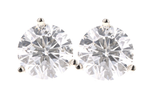 New 14K White Gold 2.20 Carat Total Weight Diamond Stud Earrings - Queen May