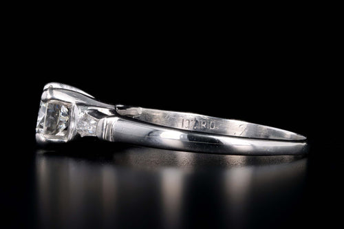 Modern Platinum .63 Carat Round Brilliant Diamond Engagement Ring - Queen May
