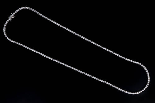 New 14K White Gold 7.84 Carat Total Weight Diamond Tennis Necklace - Queen May