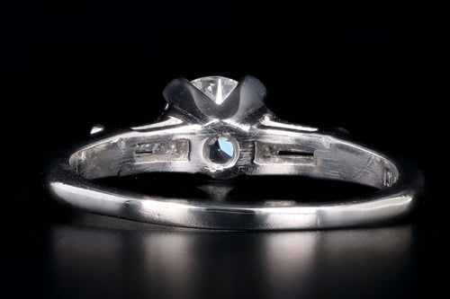 Modern Platinum .63 Carat Round Brilliant Diamond Engagement Ring - Queen May