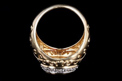 Modern 14K Gold 2 Carat Tourmaline & Diamond Ring - Queen May
