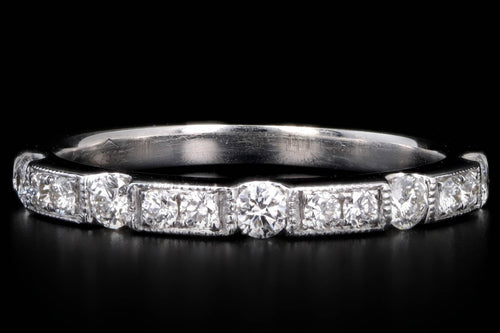 18K White Gold .25 Carat Total Weight Diamond Wedding Band - Queen May