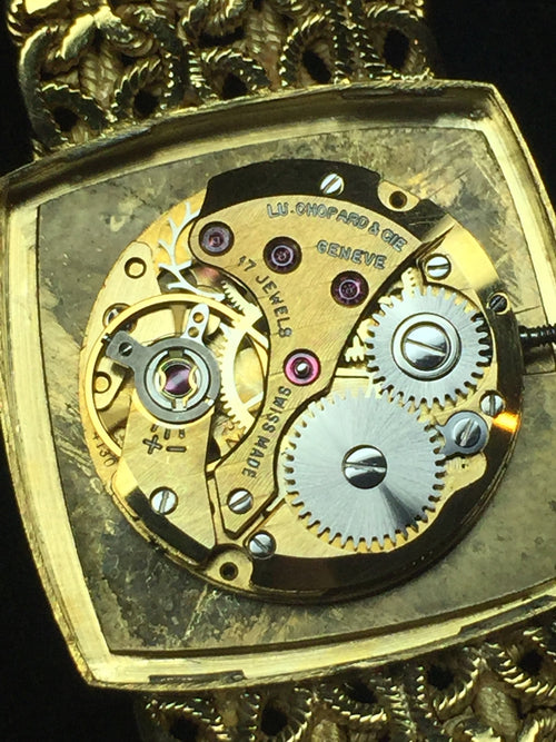 Chopard 18k Gold & Diamond Watch with Byzantine Wheat Chain Bracelet - Queen May