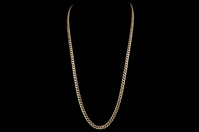 10K Yellow Gold 5mm Curb Link 29 Inch Chain - Queen May