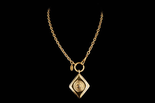 Chanel Vintage Diamond Shaped CC Charm Long Necklace - Queen May