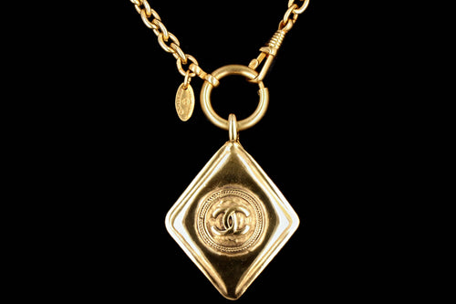 Chanel Vintage Diamond Shaped CC Charm Long Necklace - Queen May