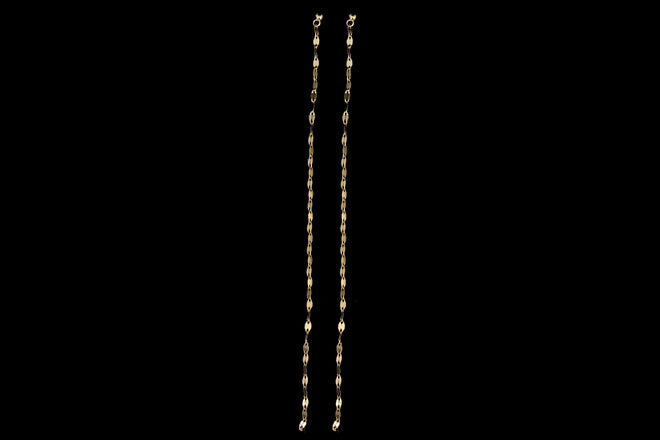 14K Yellow Gold Tiny Tinsel Strand Earrings - Queen May