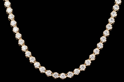 14k yellow gold diamond tennis necklace Clearance