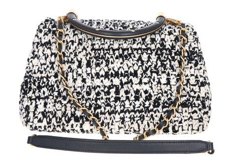 Chanel 2018 Cruise Collection Coco Tweed Flap Bag with Top Handle