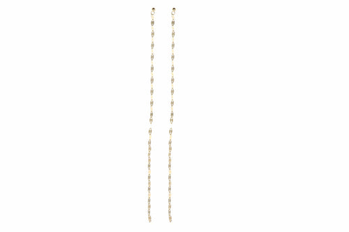 14K Yellow Gold Tiny Tinsel Strand Earrings - Queen May