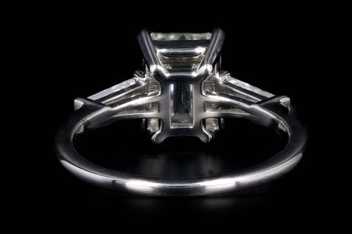 Platinum 2.51 Carat Emerald Cut Diamond Engagement Ring GIA Certified - Queen May