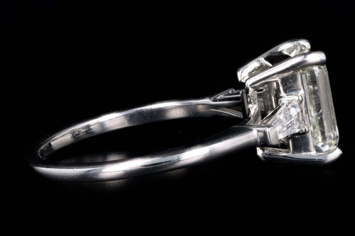 Platinum 2.51 Carat Emerald Cut Diamond Engagement Ring GIA Certified - Queen May