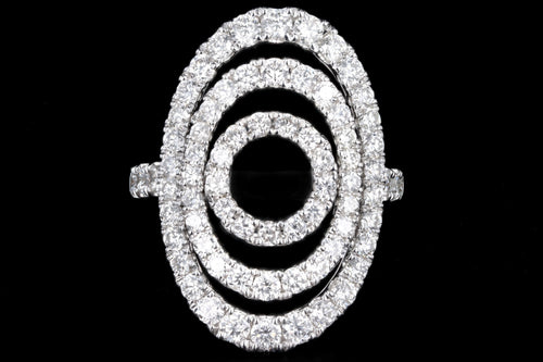 18K White Gold 2.0 Carat Total Weight Diamond Open Halo Ring - Queen May