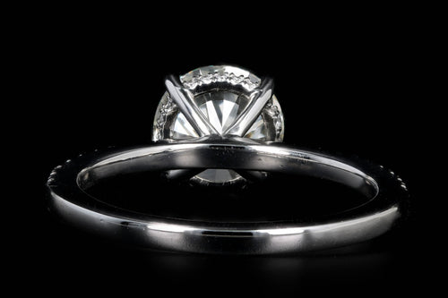 Platinum 2.00 Carat Round Brilliant Cut Diamond Hidden Halo Engagement Ring GIA Certified - Queen May