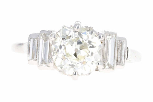 Art Deco Platinum 1.65 Carat Old European Cut Diamond Engagement Ring IGI Certified - Queen May