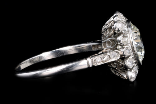 Art Deco Inspired Platinum 1.93 Carat Old European Cut Diamond Engagement Ring - Queen May