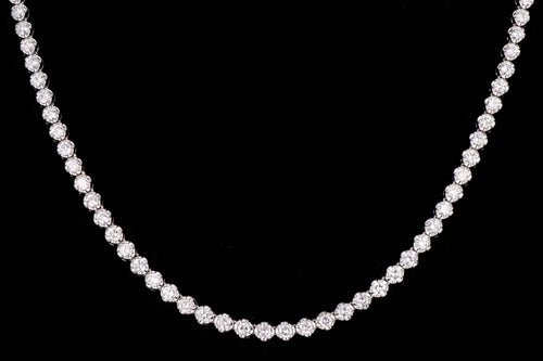 6.95 Carat Total Weight Round Diamond Adjustable Bolo Tennis Necklace in 14K White Gold - Queen May