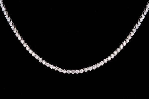 14K White Gold 2.50 Carat Total Weight Round Diamond Tennis Necklace - Queen May