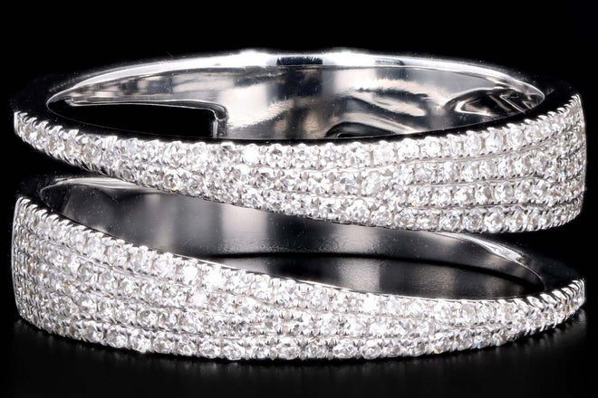 14K White Gold .45 Carat Total Weight Diamond Pave Band - Queen May